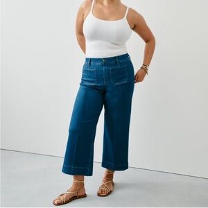 Spanx sculpting pull on flare leg Women's Blue Jeans high rise 1 X pockets